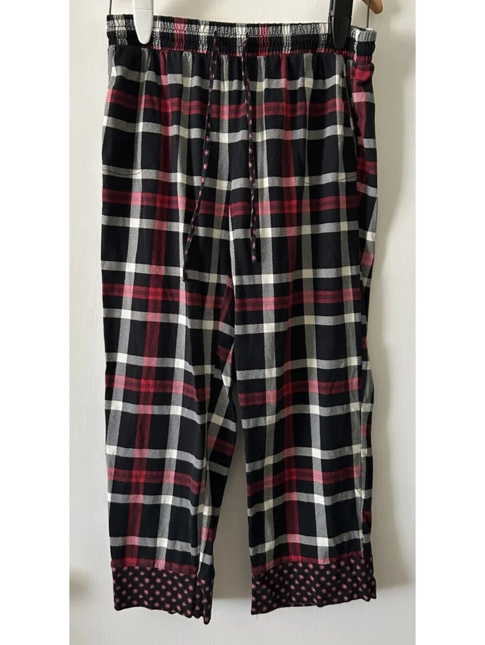 Vera Bradley Pajamas Women XL Black Plaid Button Down Sleepwear Set Loungewear